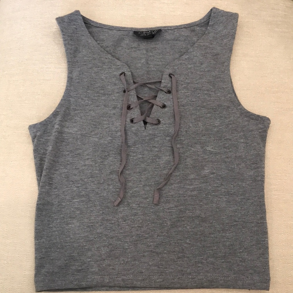 Top Shop Lace Up crop top